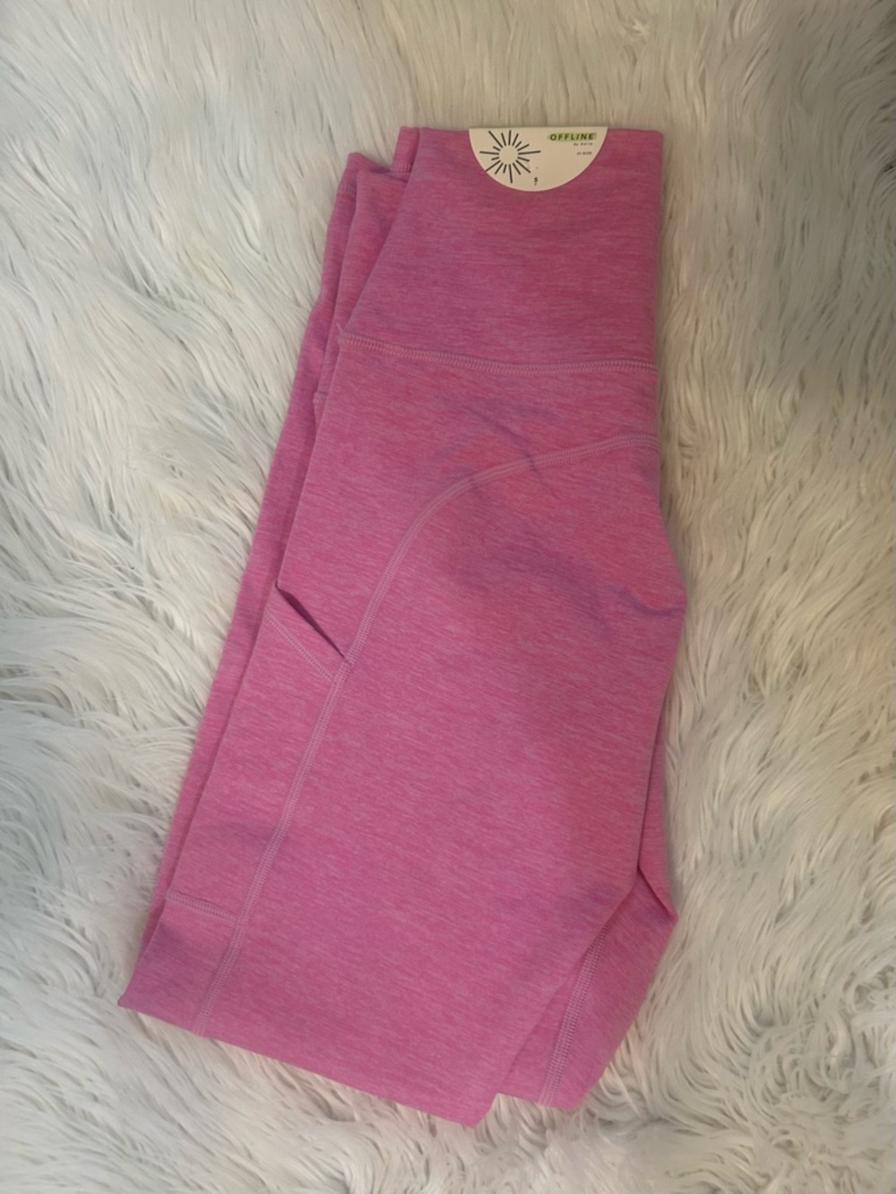 aerie offline “The Hugger” Pink Heather High-Rise Active Leggings small